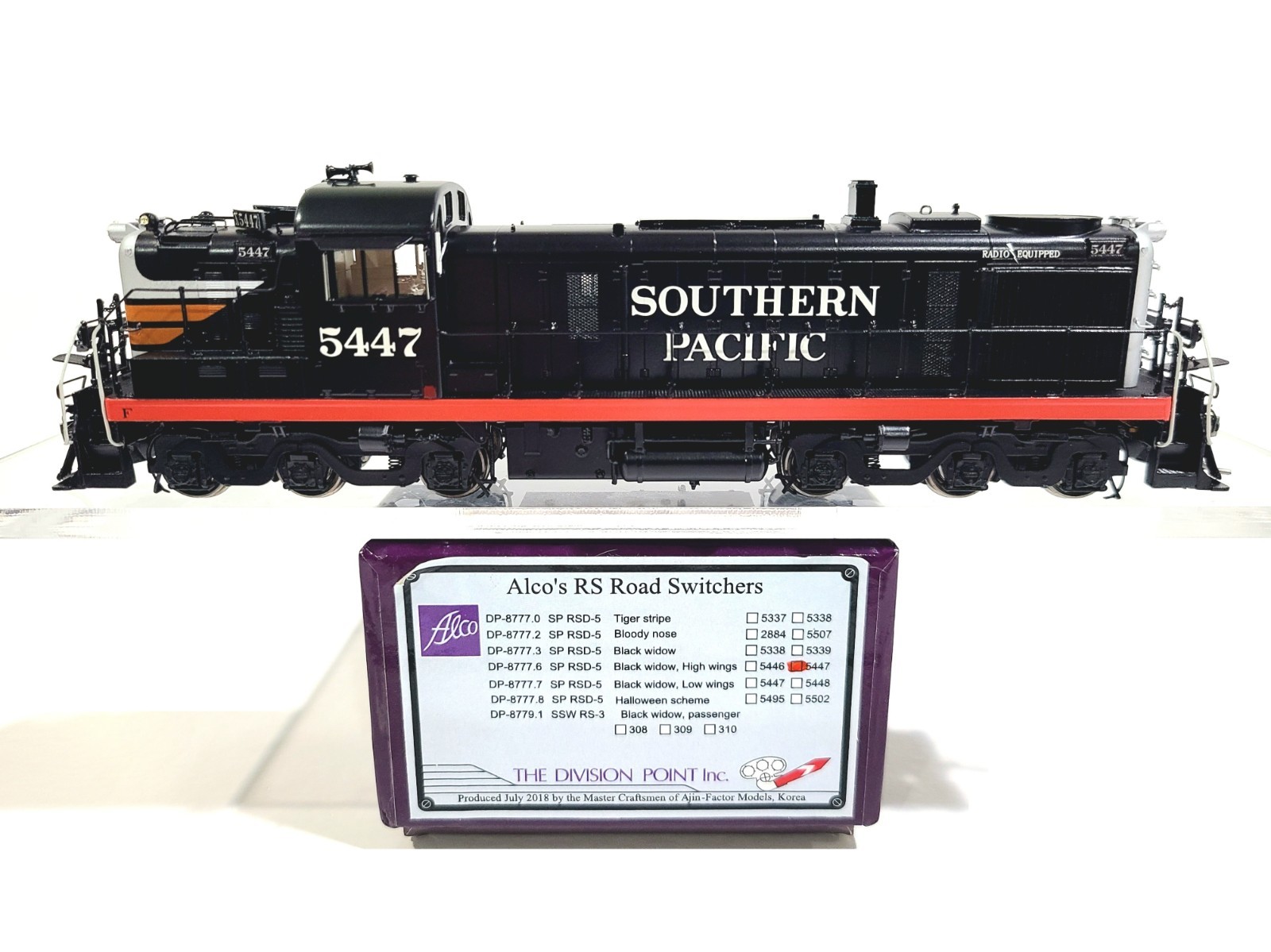 Division Point SP RSD-5 Southern Pacific Black Widow #5447 HO Brass #DP-8777.6