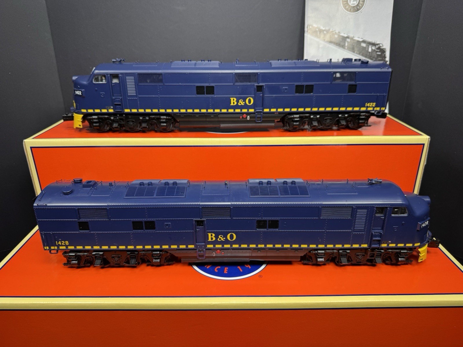 Lionel LEGACY 6-82829 Baltimore & Ohio E-7 diesel engine AA set #1422 #1428 EX