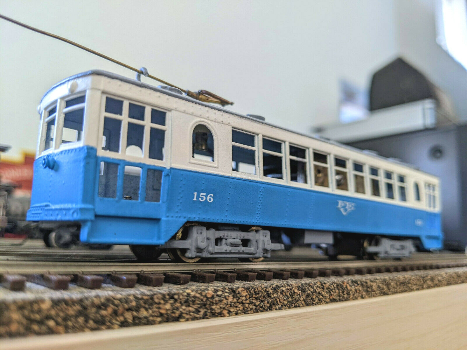 SUPER RARE! *MTS BRASS INTERURBAN TROLLEY CURVESIDER HO *CUSTOM-PAINT *RUNS WELL