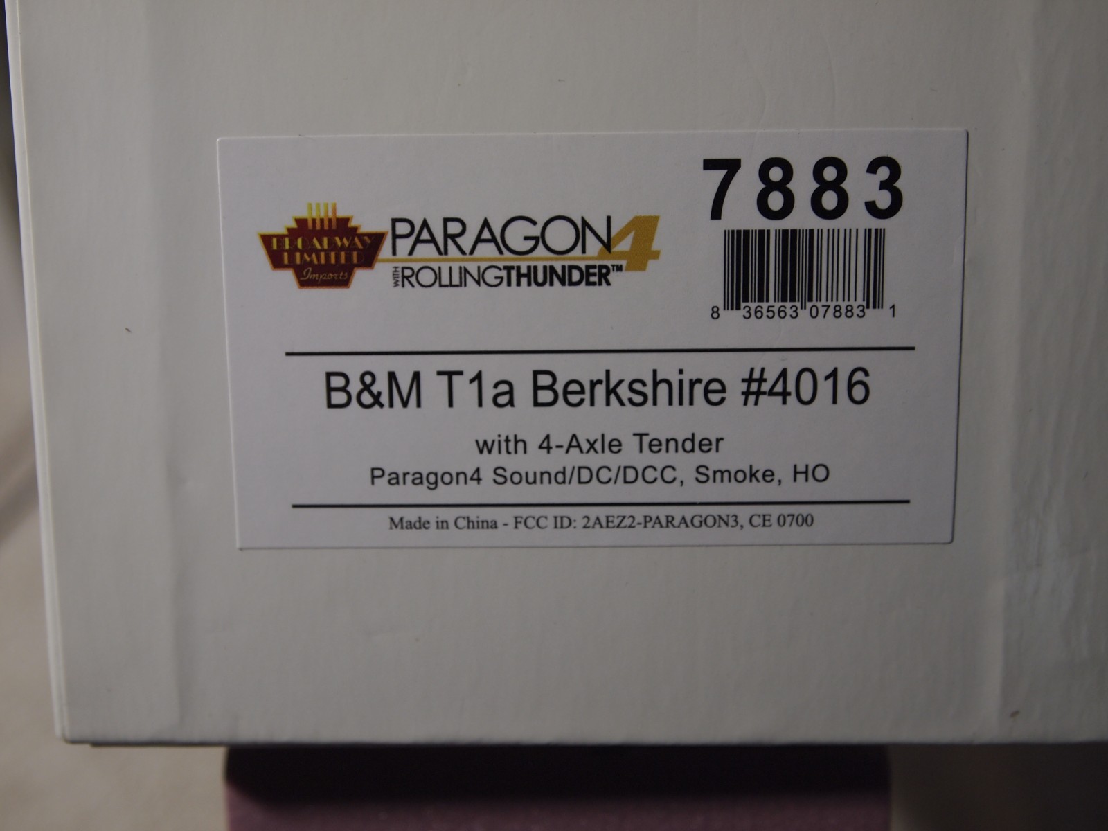 BROADWAY LIMITED 7883 BOSTON & MAINE BERKSHIRE #4016 ,4-AXLE TENDER DC/DCC/SMOKE