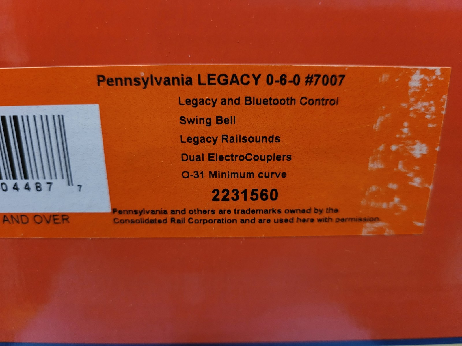 Lionel O Scale Pennsylvania LEGACY 0-6-0 Locomotive – Swinging Bell – NM+ Cond.