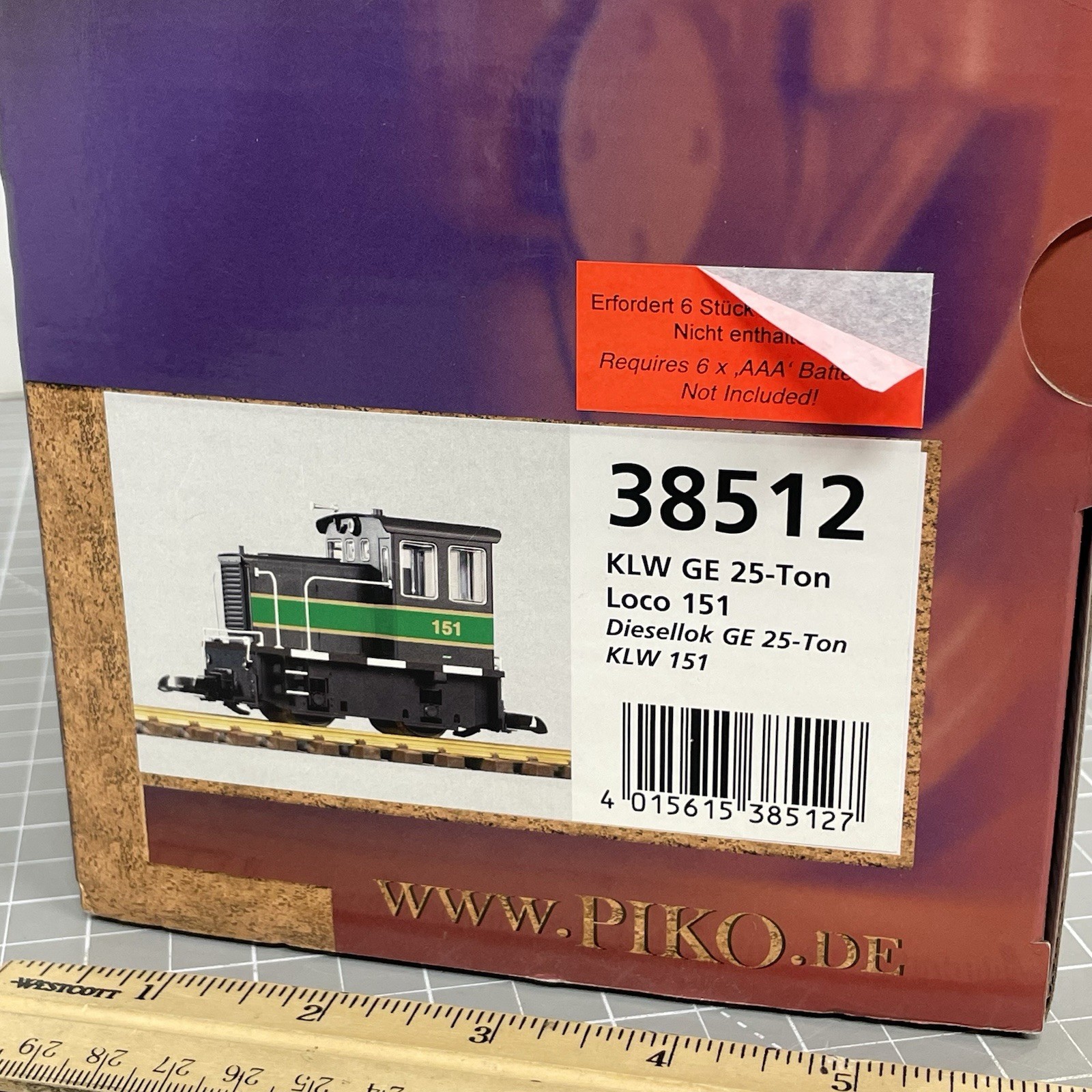 PIKO G-Scale KLW 25-Ton Loco 151 Diesel Battery Powered R/C W/Sound 38512 NEW