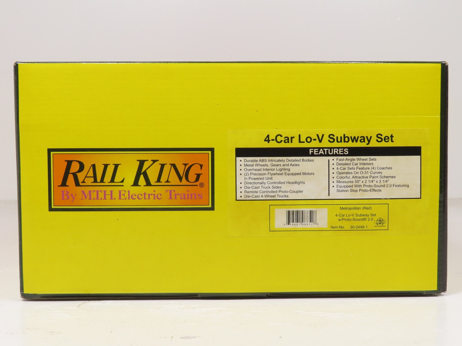 MTH 30-2448-1 Metropolitan (Red) LO-V Subway Set w/Proto 2.0 NIB