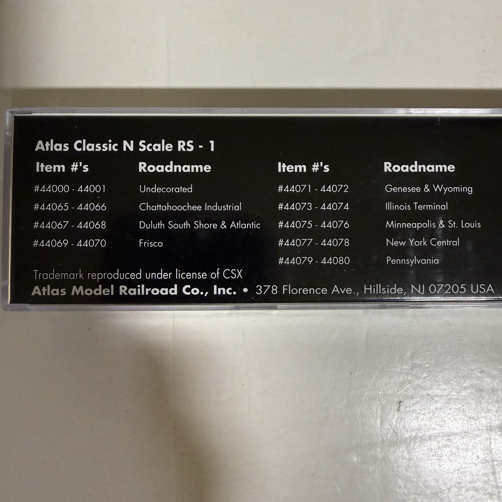 BRAND NEW Rare Atlas N Scale Locomotive RS-1 44078 New York Central 9910 Classic