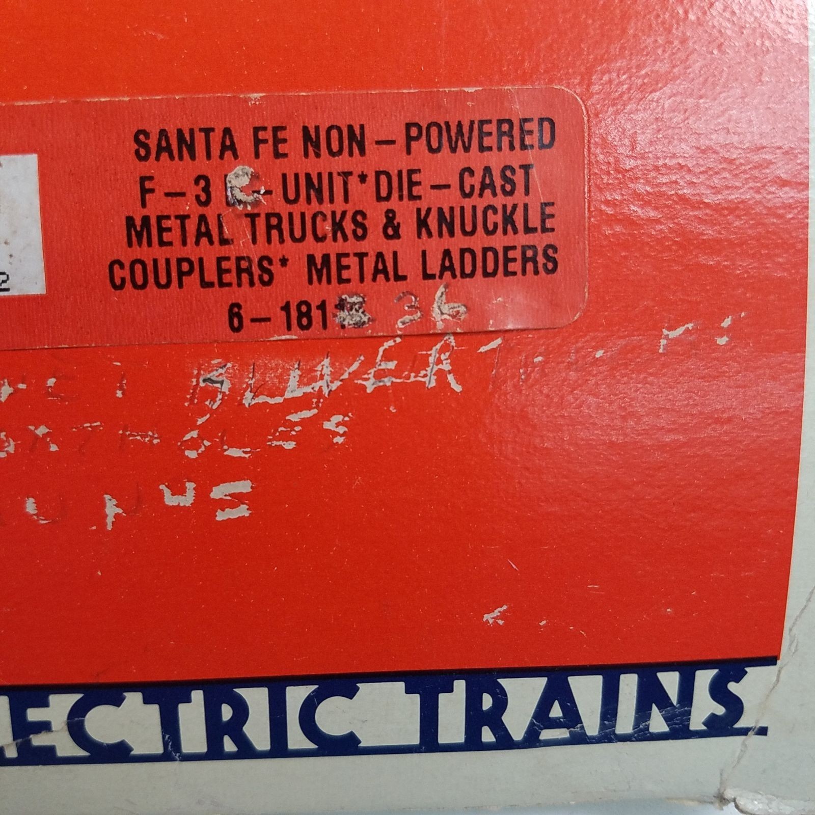 Lionel Santa Fe 2343C F3B War Bonnet O Gauge Silver Truck Clear Porthole 6-18136