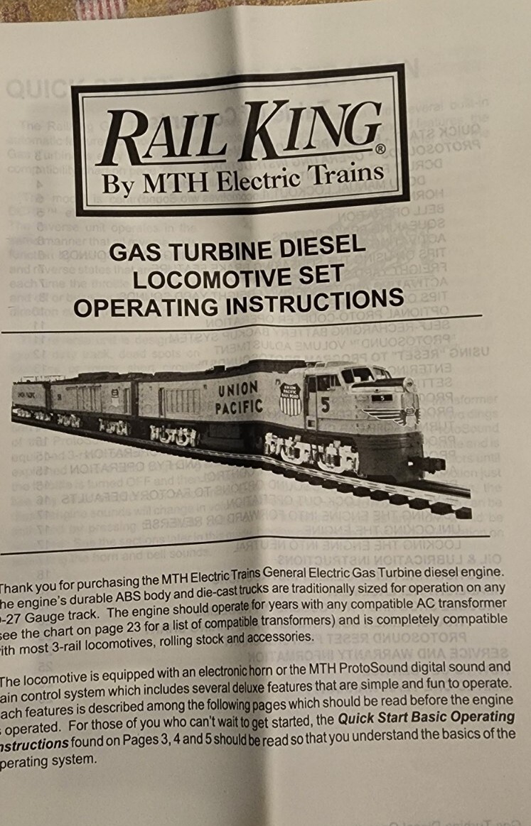 Railking By MTH O Scale Gas TURBINE 3 Pierce Engine Set UP#10 w/Proto-Sound