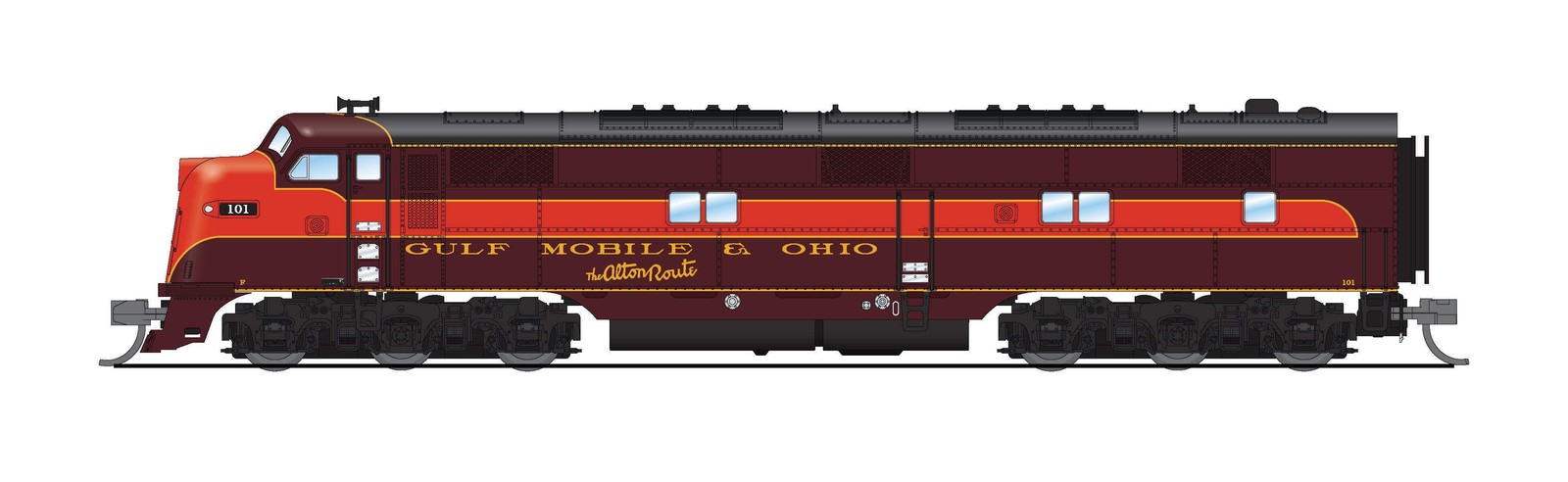 BLI 8835 EMD E7A, GM&O 101A, As-Delivered, No-Sound / DCC-Ready, N