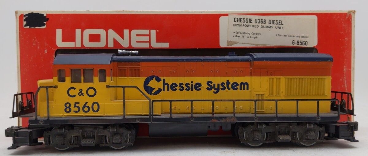 Lionel 6-8560 O Chesapeake and Ohio U36B Non-Powered Diesel Locomotive #8560/Box