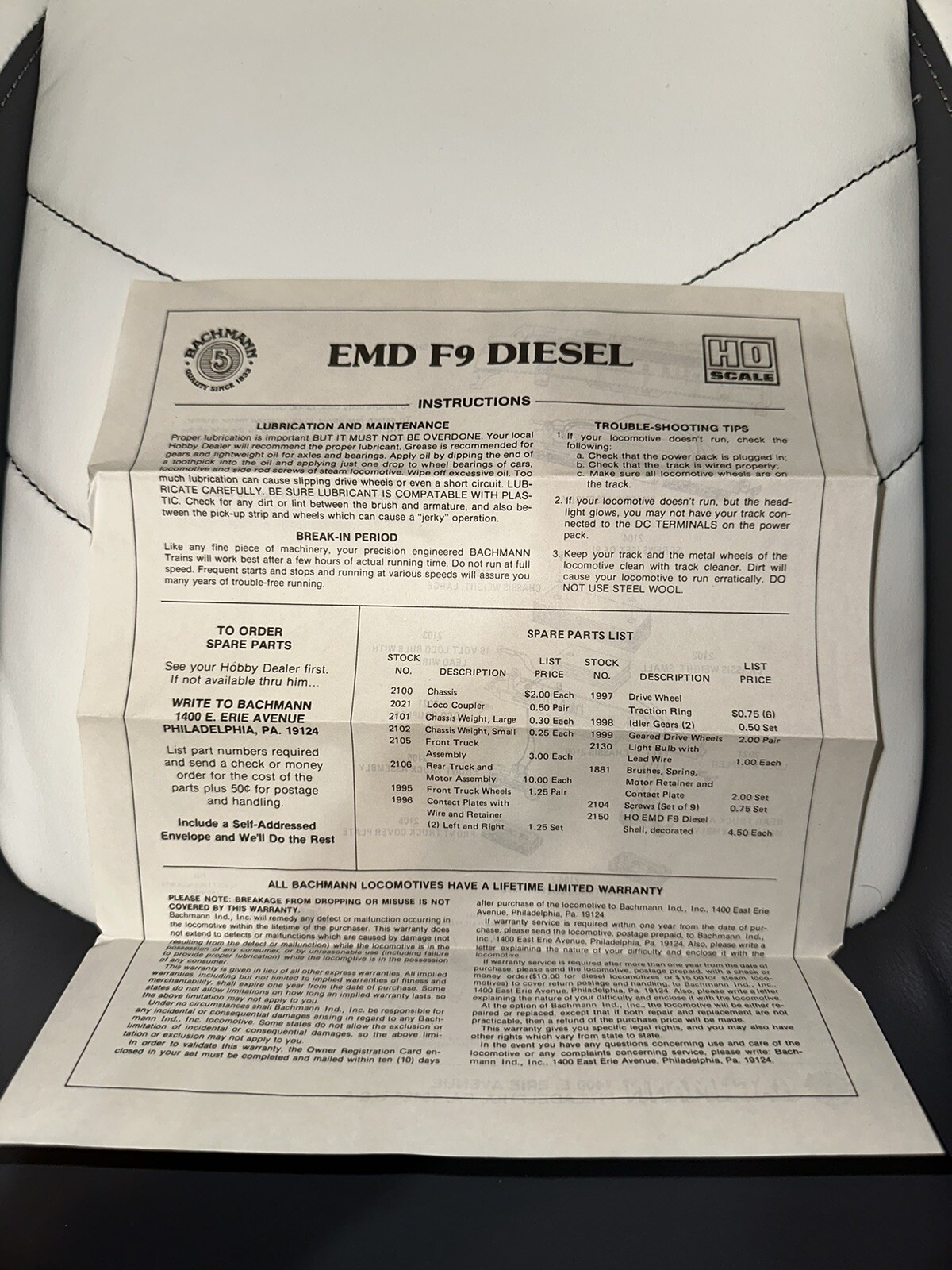 Bachmann Ho Scale Union Pacific EMD F9 Diesel (UP1468)