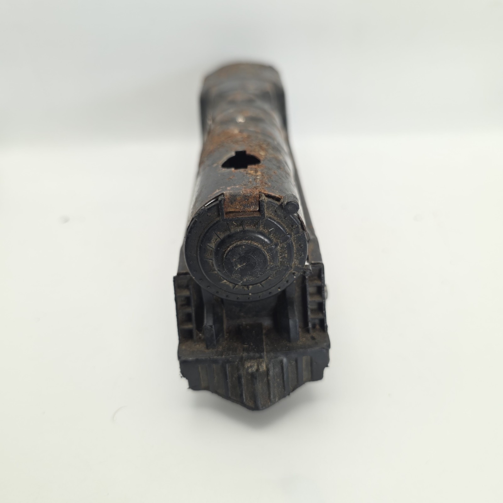 Vintage Cast Iron Clockwork Wind-Up Toy Steam Locomotive Floor Train – As Found