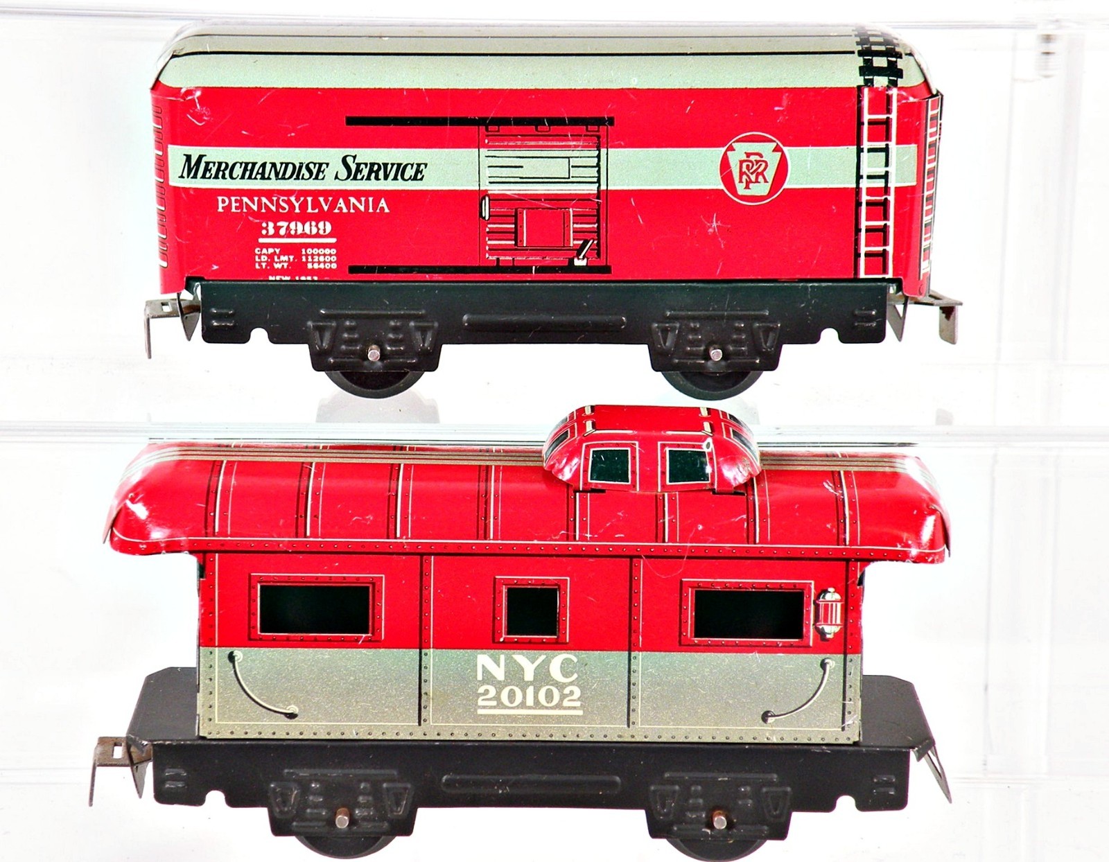 Marx Wind Up Tinplate Train Set 0-4-0 Loco and 4-Cars w/Box (No Track) 1950s