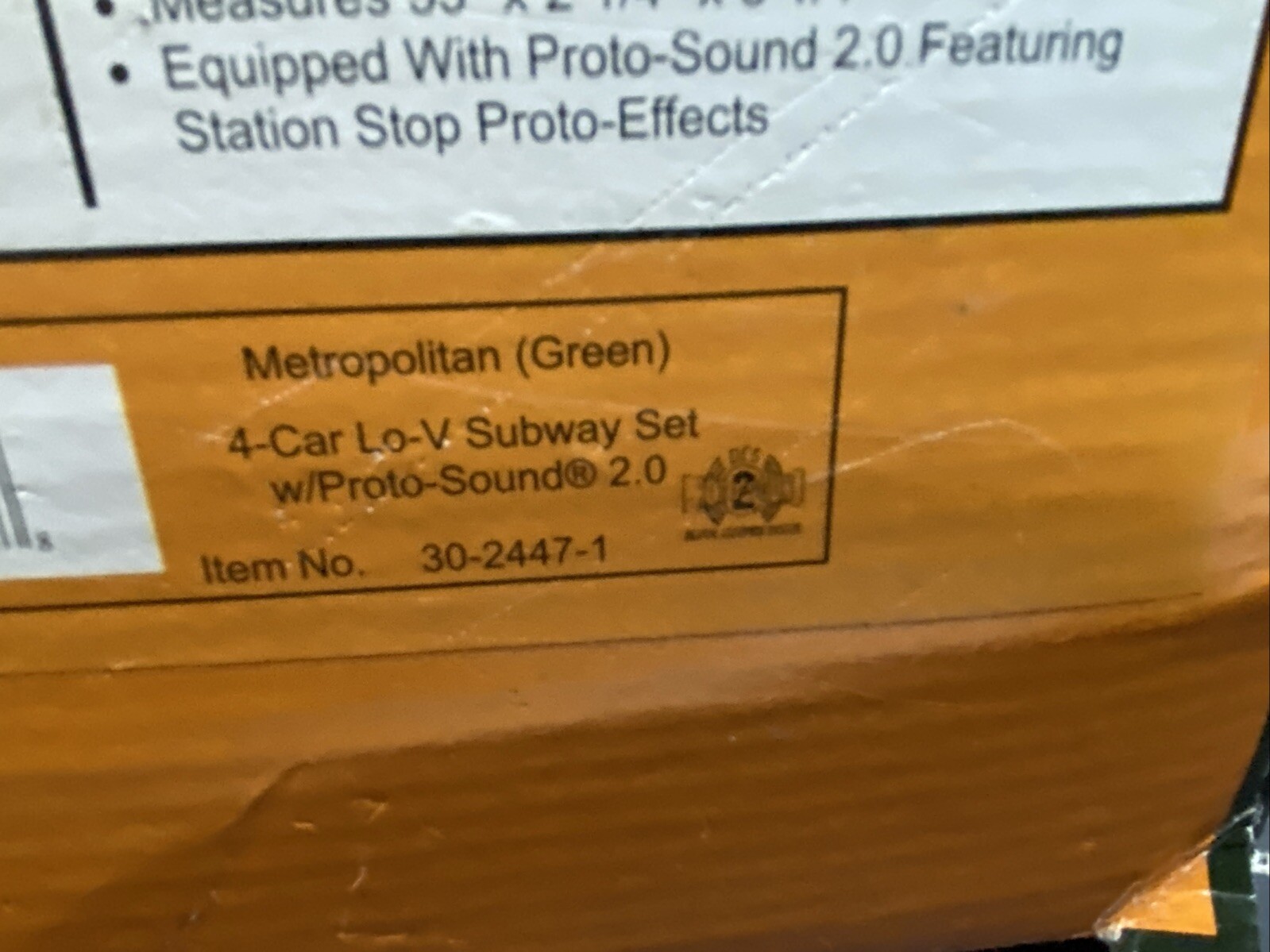 Railking by MTH 30-2447-1 Metropolitan (Green) 4-Car Subway Set w/ PS 2.0 J.34