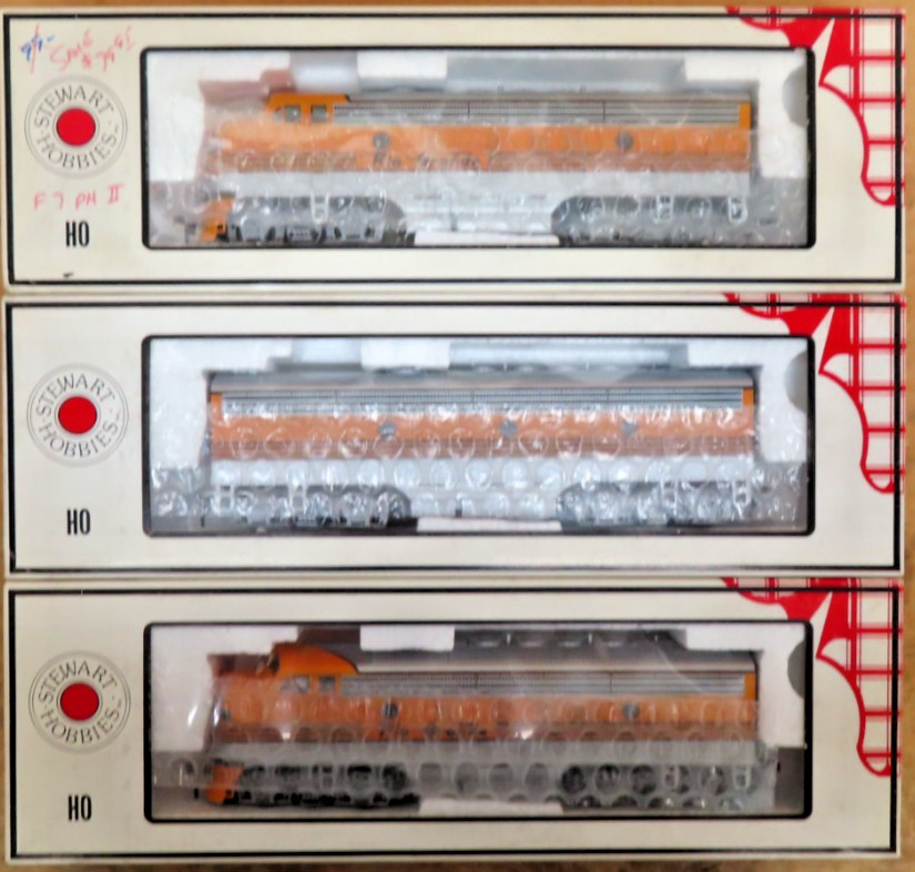 Stewart 9230/9230/9231 HO Scale D&RGW (4 Stripe) F7A/F7B/F7B Phase II *Powered*