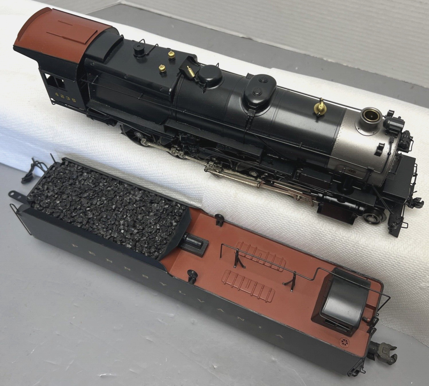 3RD RAIL SUNSET 4235 BRASS PENNSYLVANIA I-1 2-10-0 STEAM LOCO & LONG TENDER LNIB