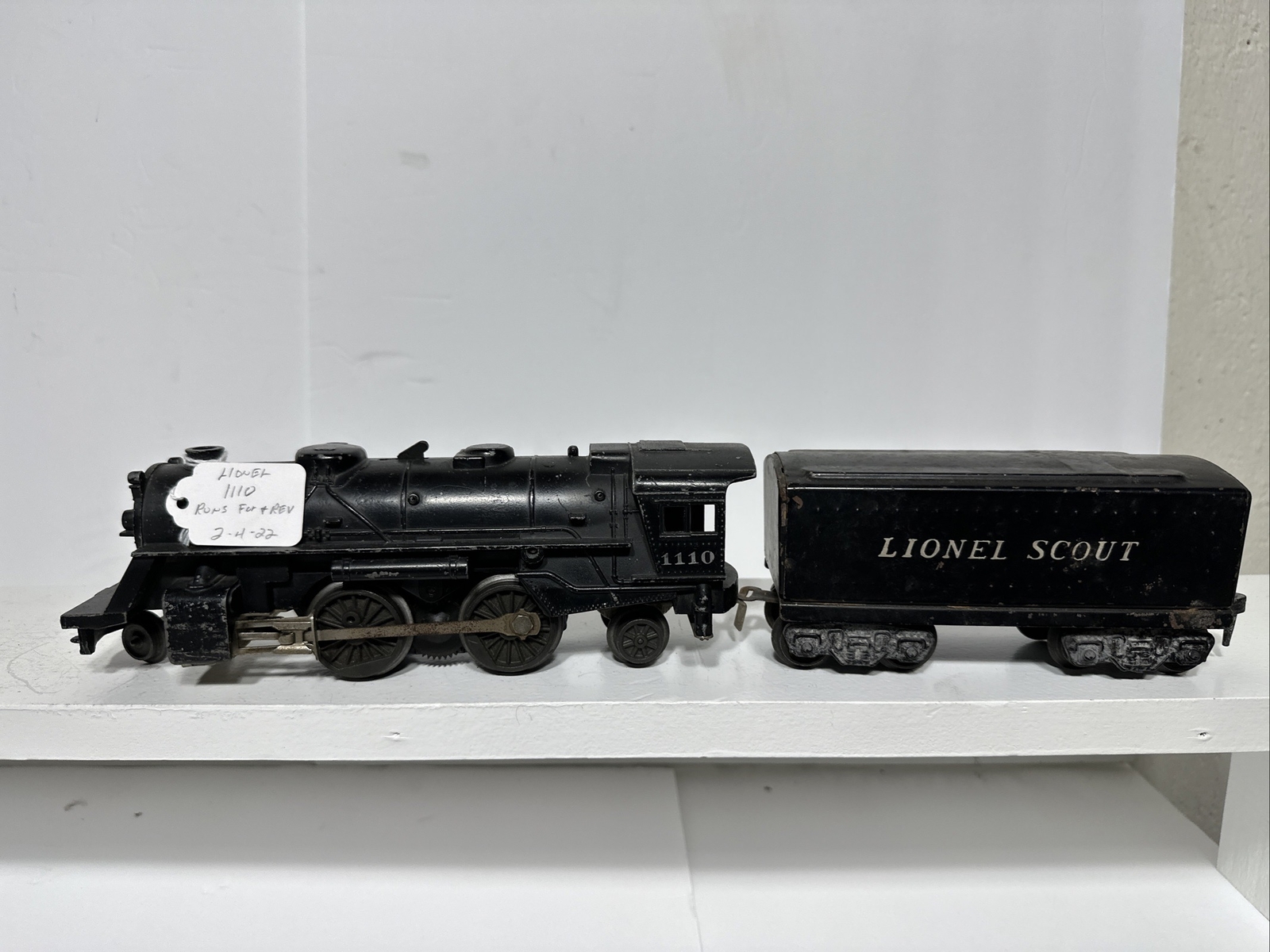 Vtg 1950s Lionel 1110 Steam Locomotive And 1001T Scout Tender. Tested