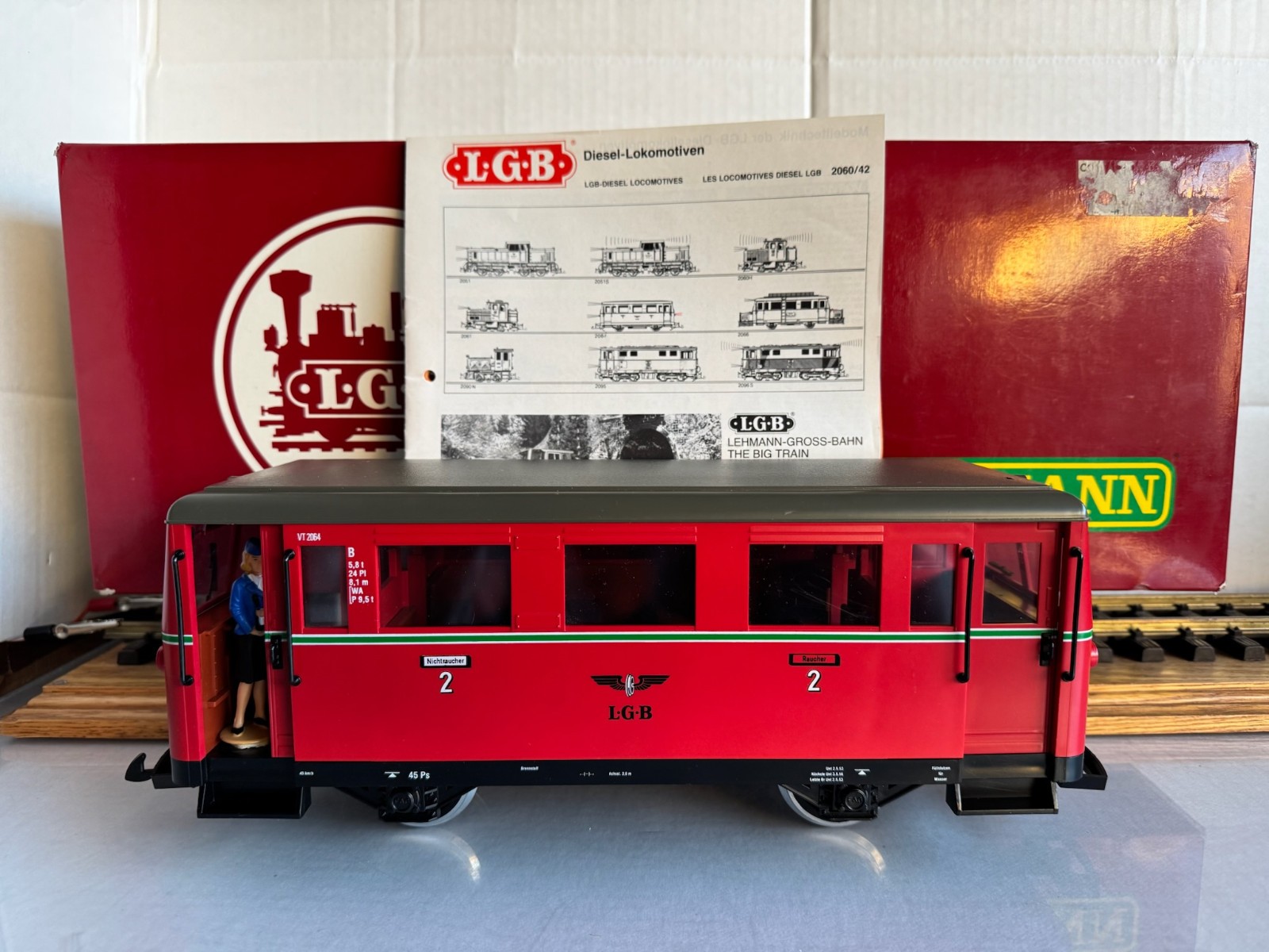 LGB 2064 – Red Triebwagen Motorized Railbus NEW w/ box + paperwork *G scale*