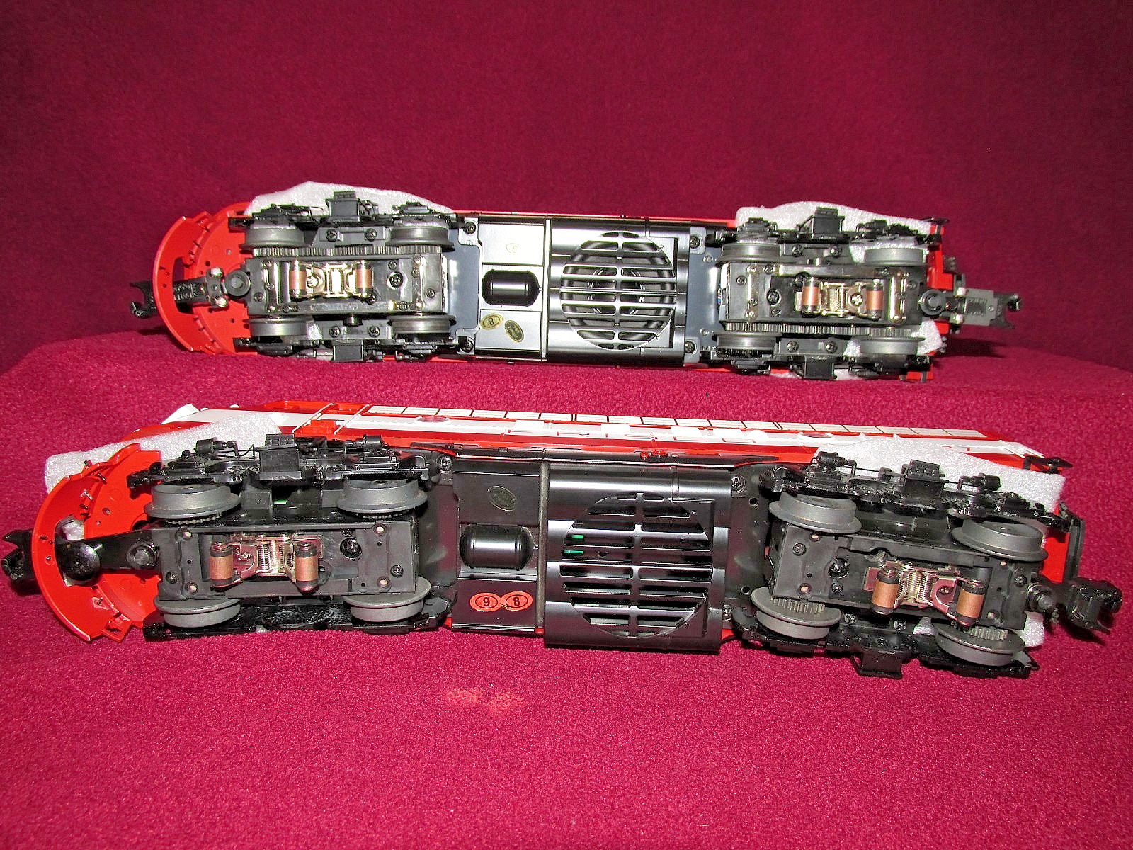 MTH SET 20-21805-1 & 20-21806-4 FRISCO F-7 AA POWERED PS3 & NON POWERED HI-RAIL