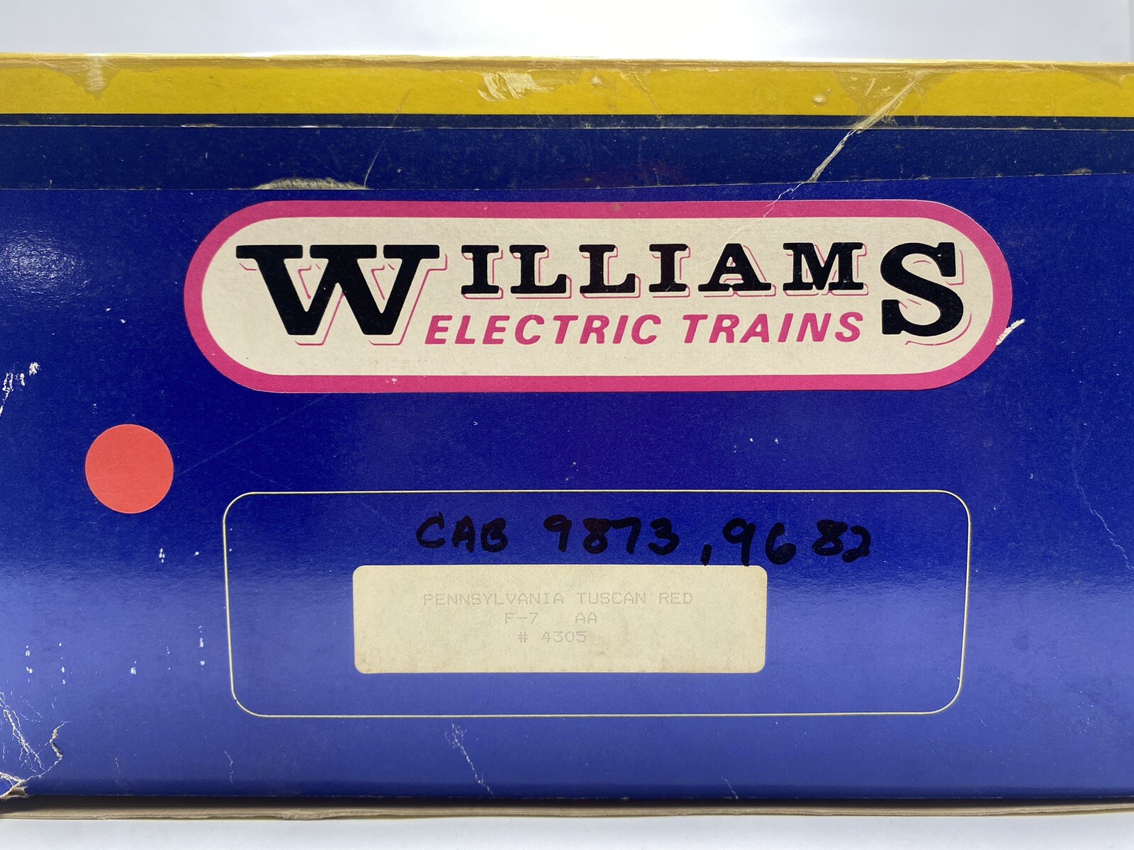 Williams O Scale Pennsylvania Rail Road PRR F7 Tuscan Red #4307 9873 9682 NOS