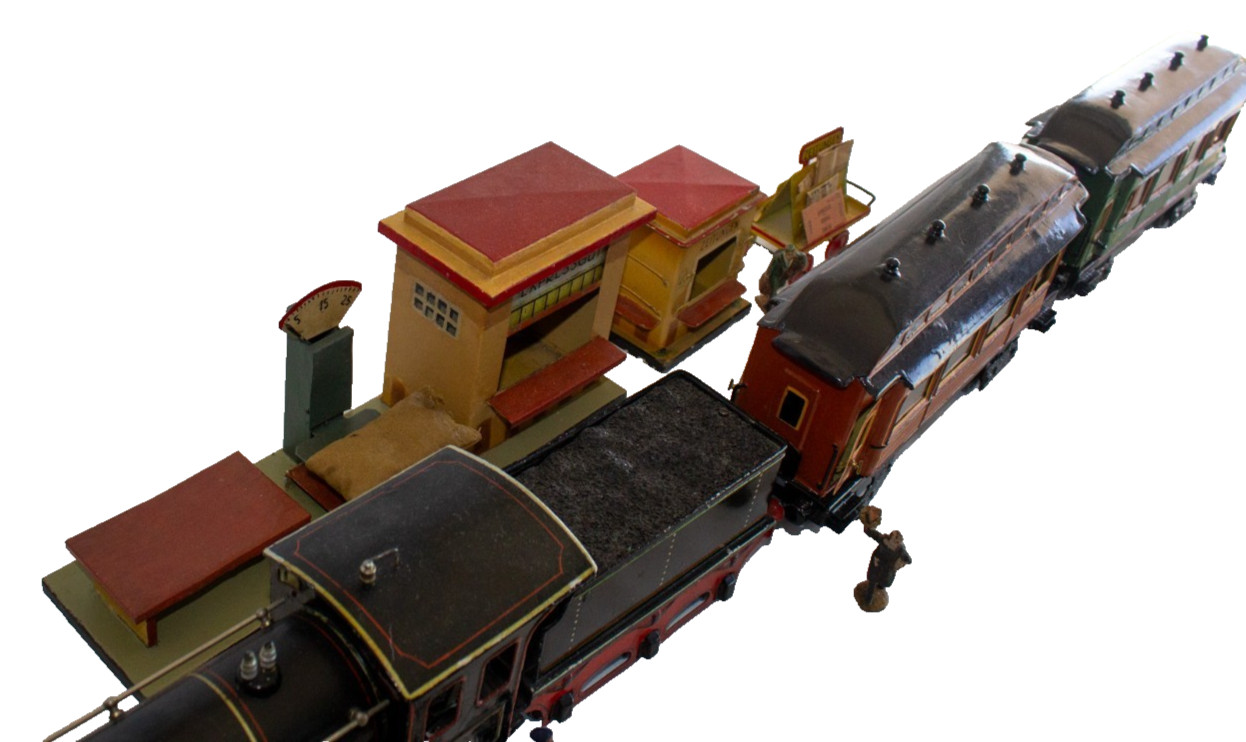 Extremely Rare Marklin 4-4-0 E.1021 Clockwork 1-gauge Set w/ accessories