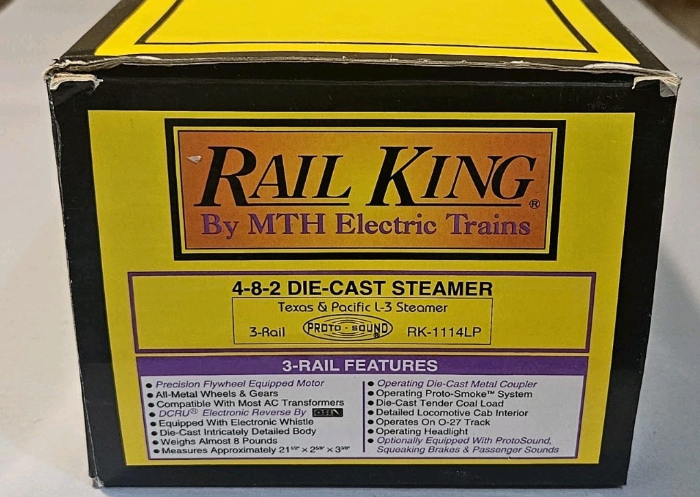Rail King Texas & Pacific L-3 4-8-2 Steam Loco & Tender W/OB ~ Untested ~ XS300