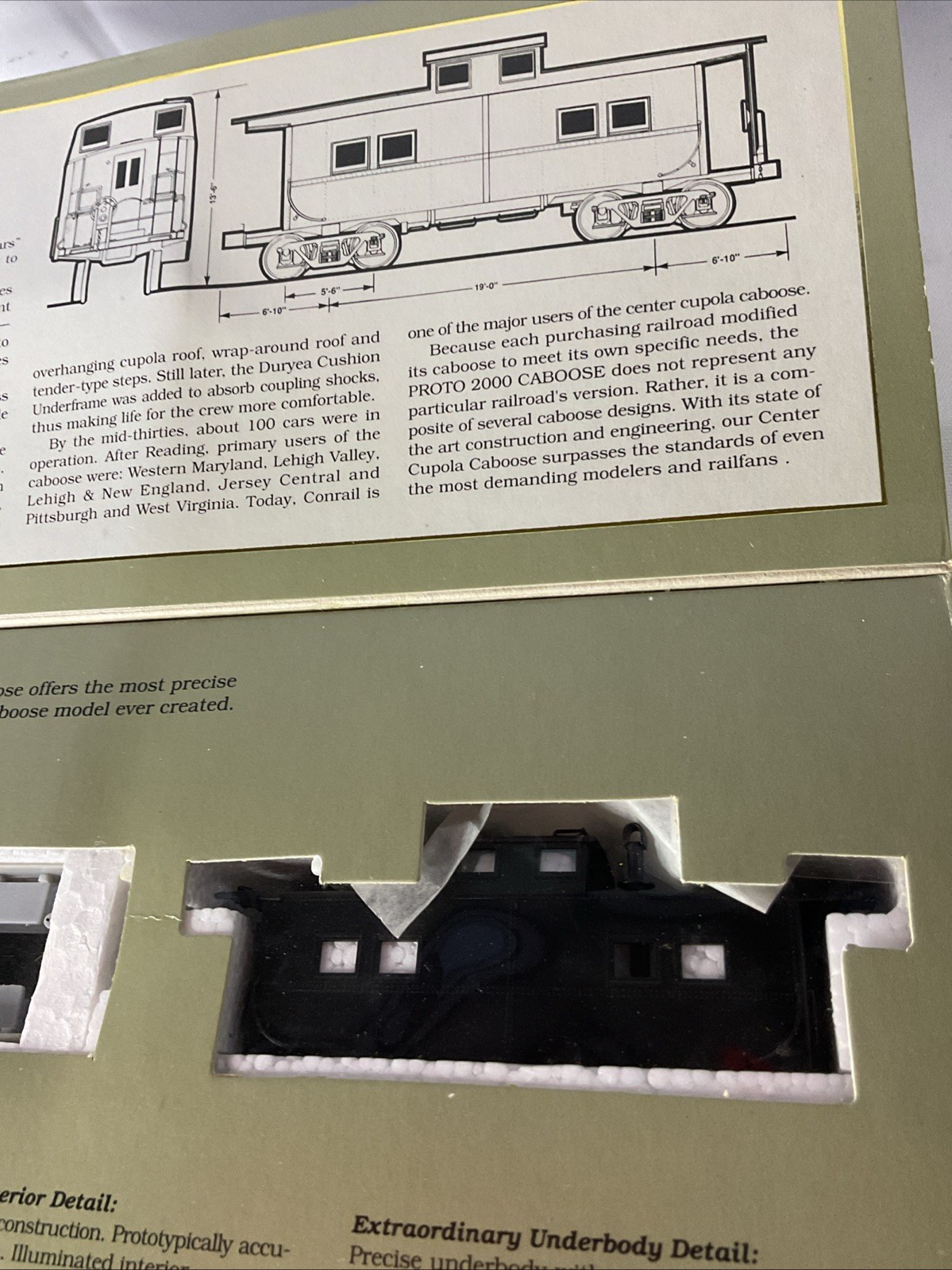Life-Like Protocol Series 2000 Steel Center Cupola Caboose HO Scale