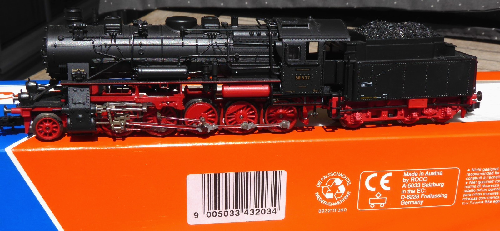 Roco 43203 H0 Steam Locomotive BR 58 537 Ex G12 DRG Epoch II