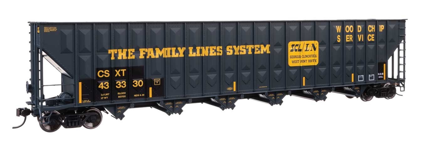 56378 Walthers HO 73′ Greenville 7,000 Cubic Foot Wood Chip Hopper CSX #433330