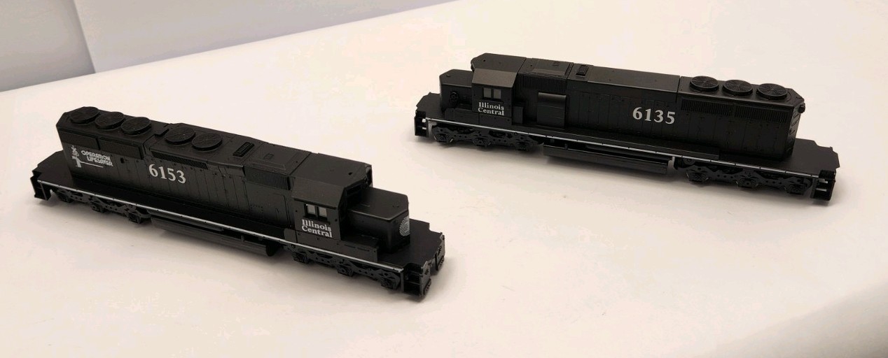 ATHEARN SE HO 2218 SD40-2 POWERED/DUMMY ILLINOIS CENTRAL #6135 MINT C56