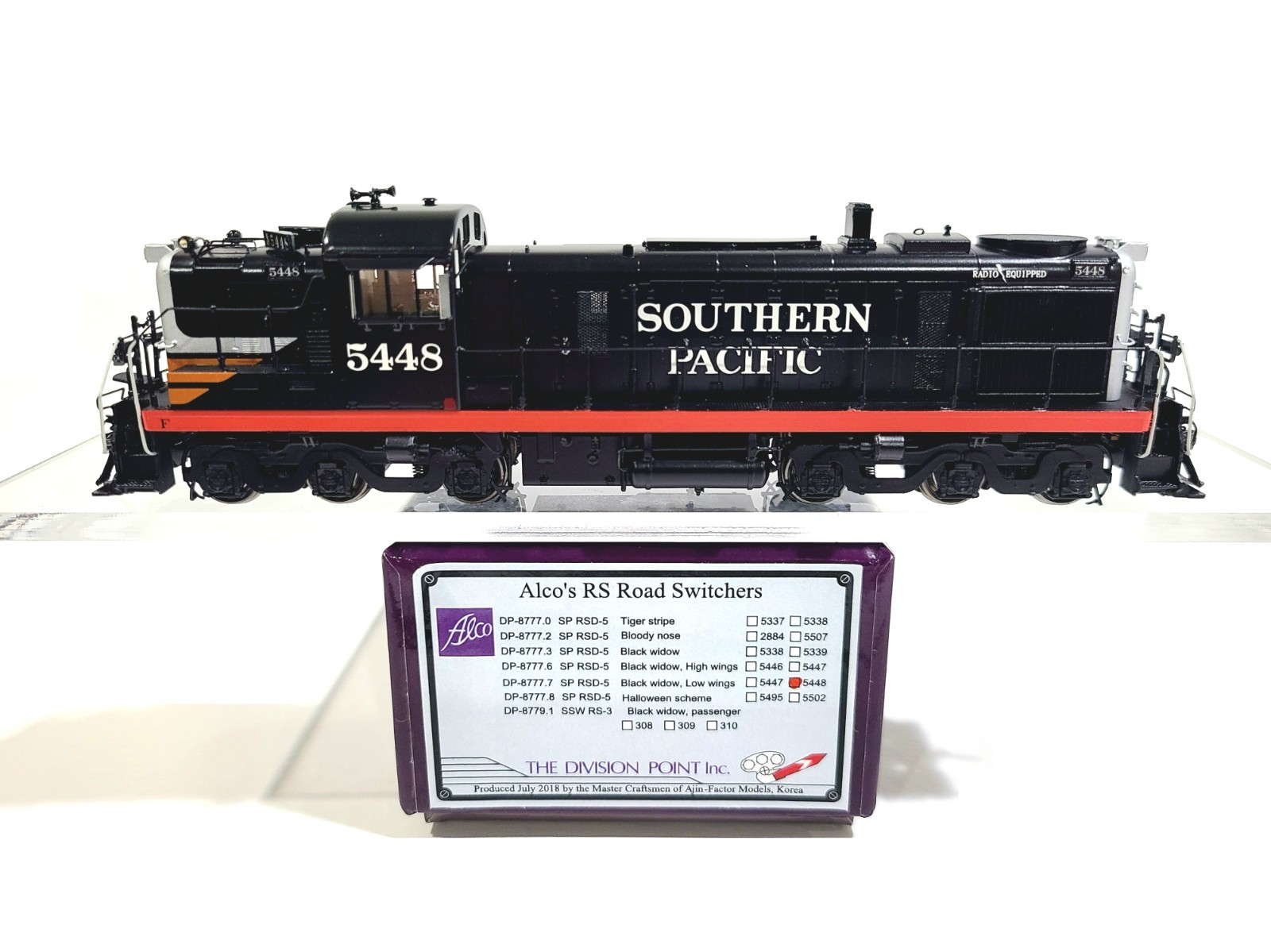Division Point SP RSD-5 Southern Pacific Black Widow #5448 HO Brass #DP-8777.7