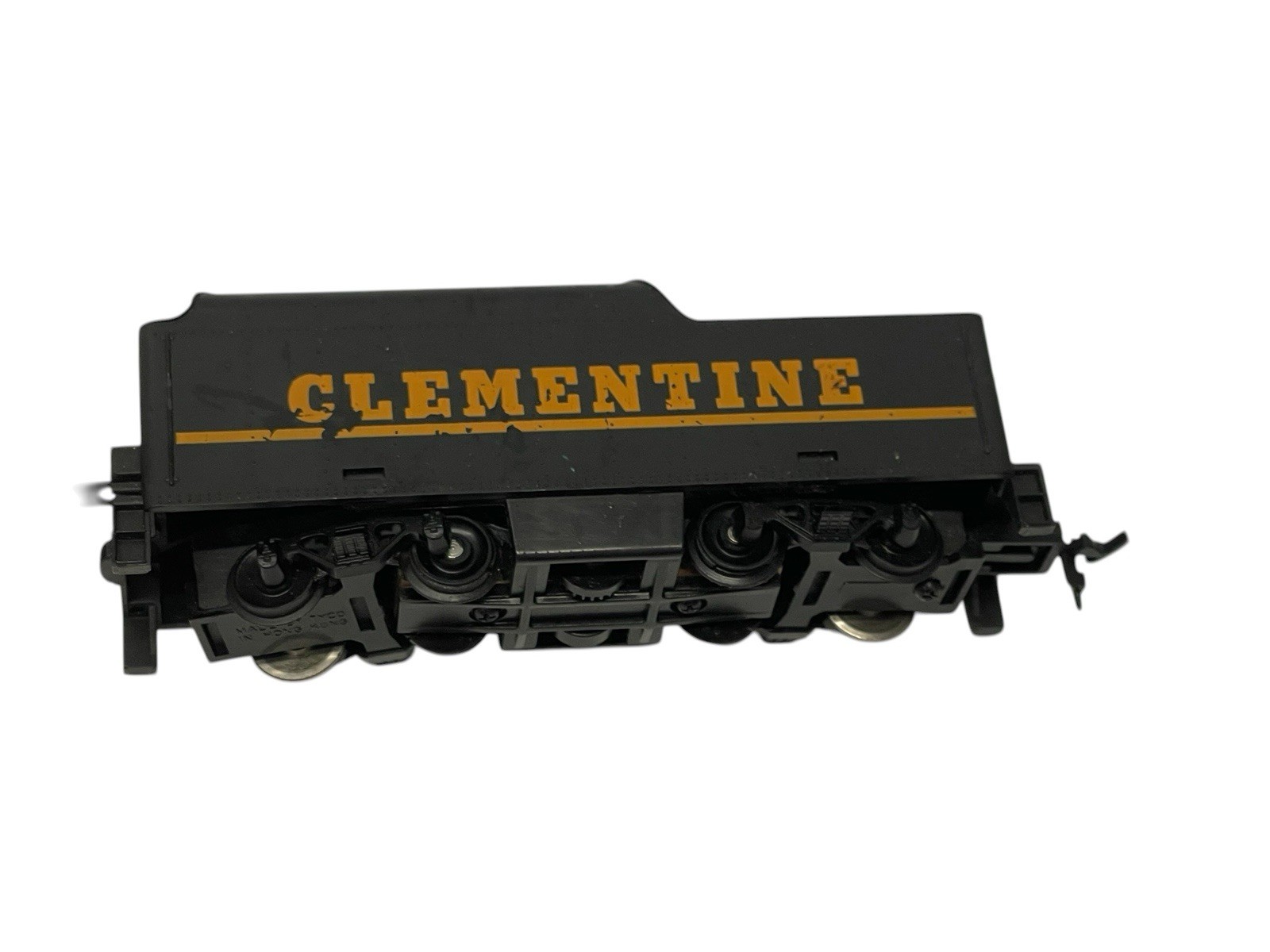 Vintage Clementine Steam Locomotive W/Tender – black & Gold Model Train Untested
