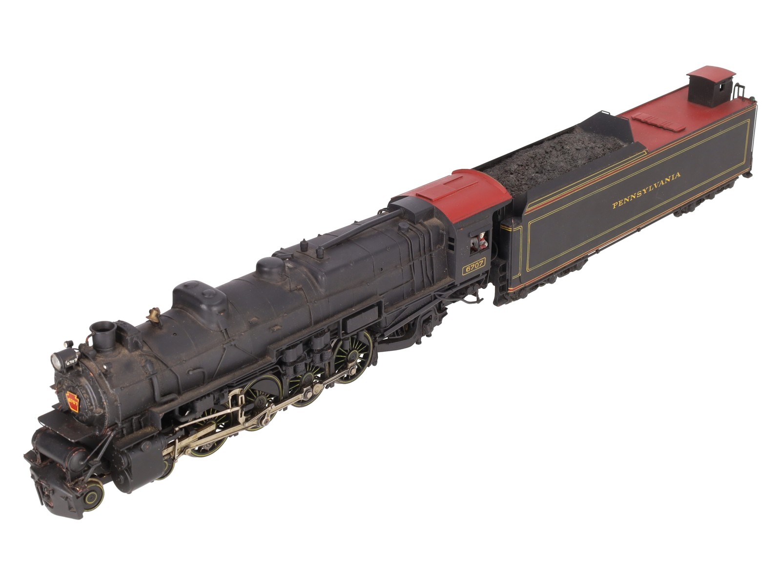 Max Gray O Scale 2-Rail Brass Pennsy M-1-a Steam Locomotive & Tender -Painted EX