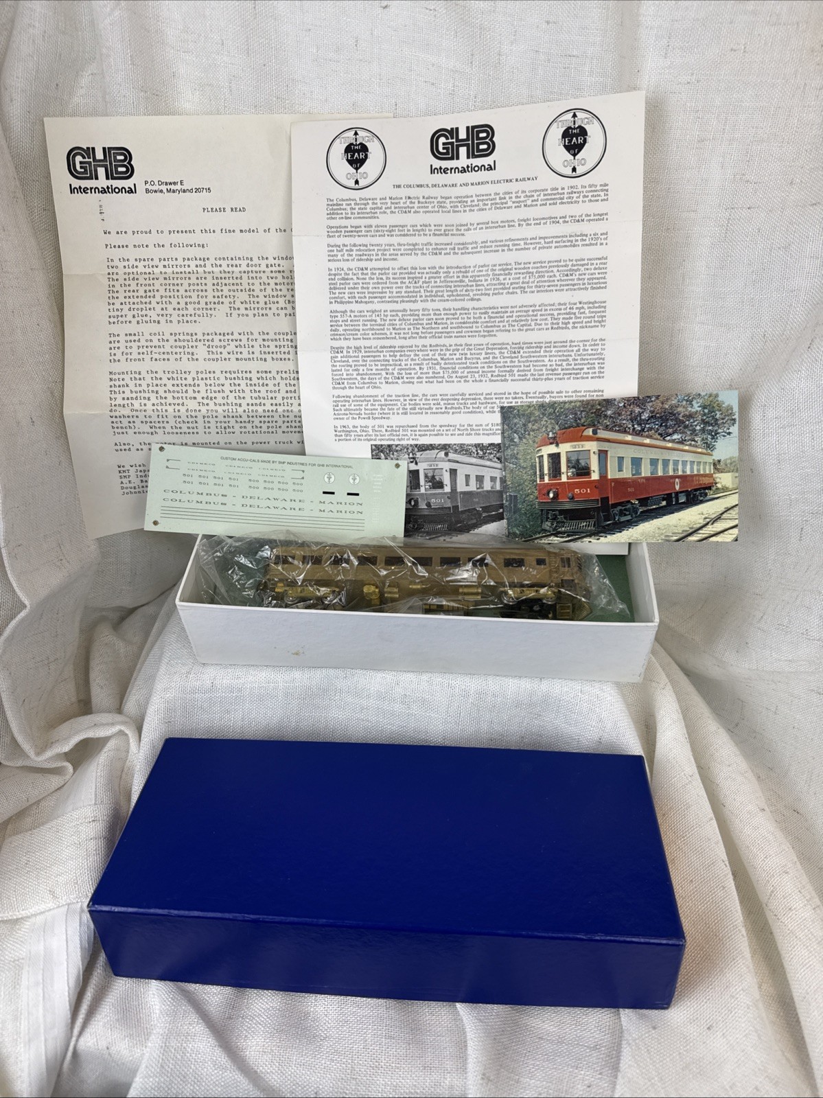 GHB International, Brass, Ho, Columbus, Delaware And Marion , Redbird, #500