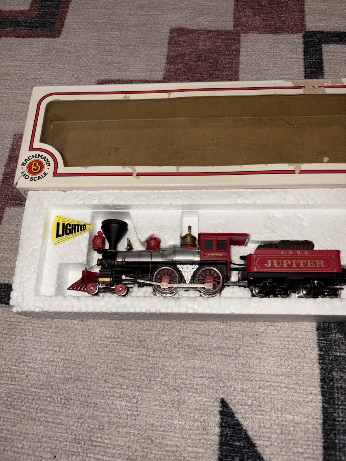HO Bachmann 41-510-24 CPRR Central Pacific 4-4-0 American Steam #60 “Jupiter”