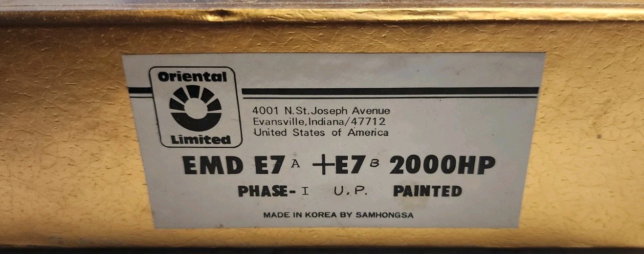 Oriental Limited HO Scale Brass EMD E7A + E7B 2000HP Diesel Set Union Pacific