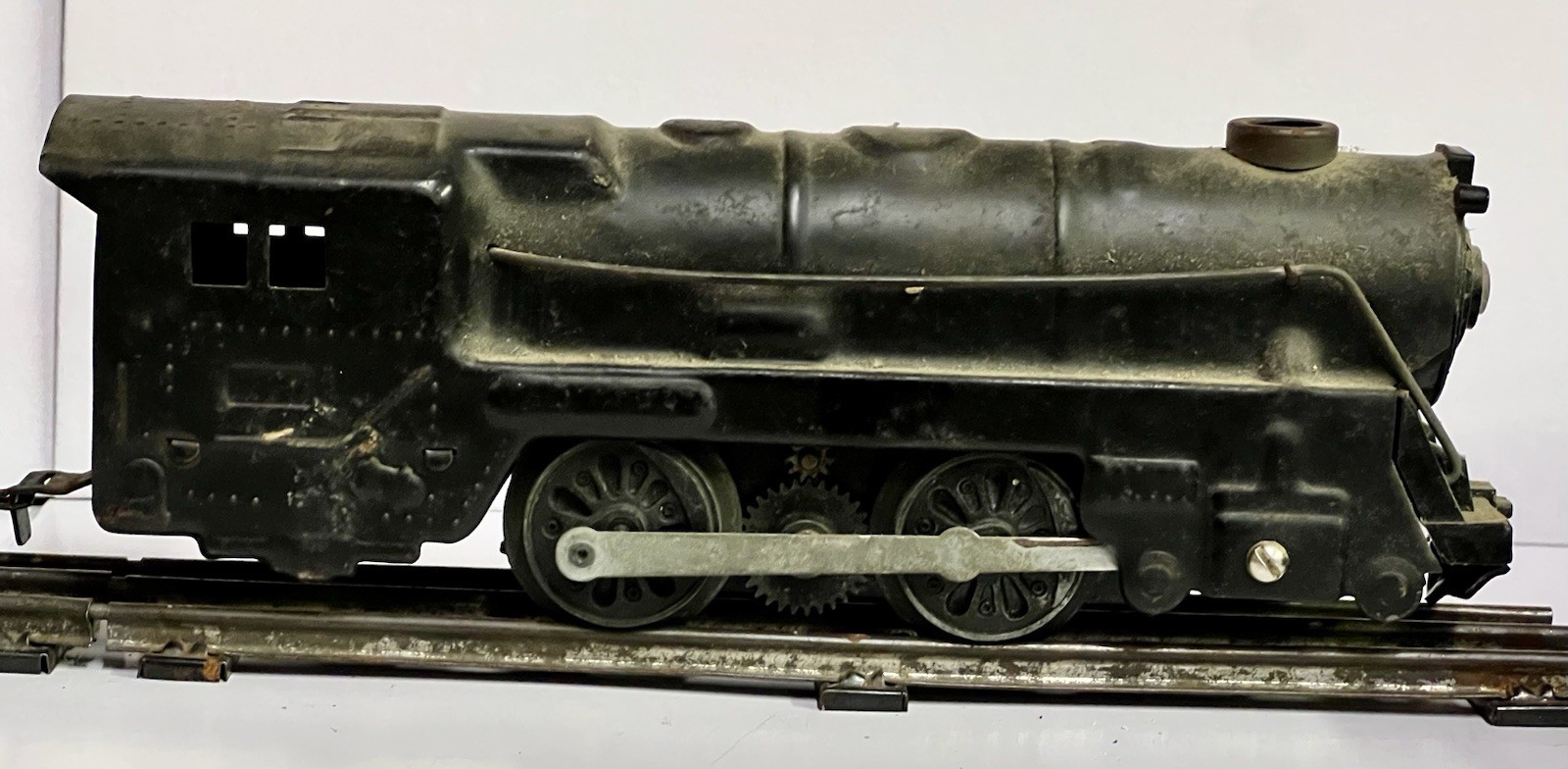 Vintage Metal Steam Locomotive Engine w/ Lionel Whistle Coal Tender Train Pair
