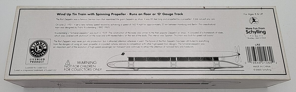 Lionel LRZ O Rail Lionel Lines Wind-Up Electric Locomotive EX/Box