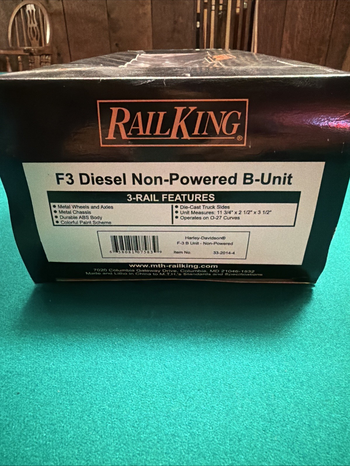 MTH Rail King Harley Davidson Item #33-2014-4 F3 Diesel Non Powered B Unit