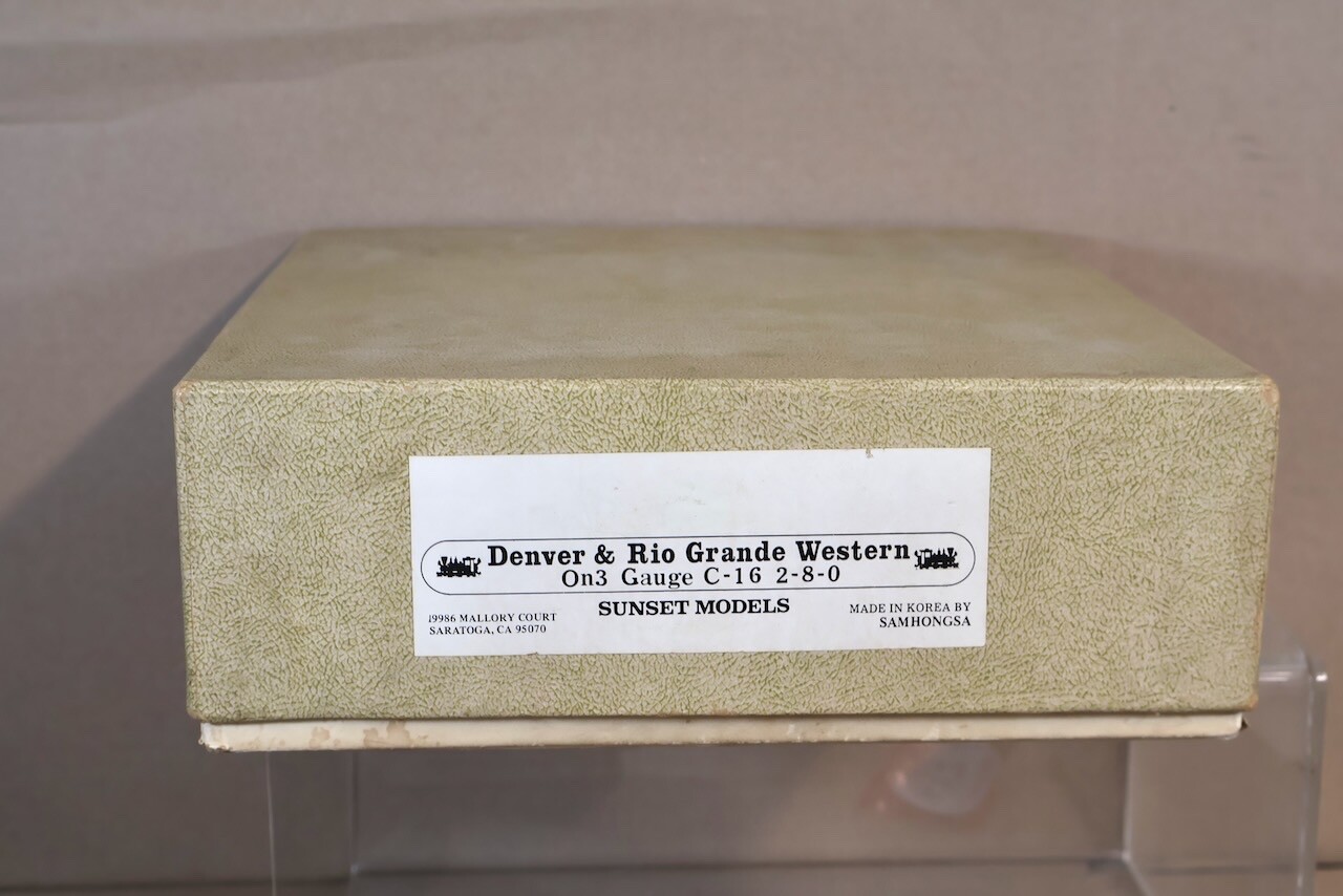 SUNSET MODELS On3 DENVER & RIO GRANDE D&RGW 2-8-0 CLASS C-16 LOCOMOTIVE 278 om