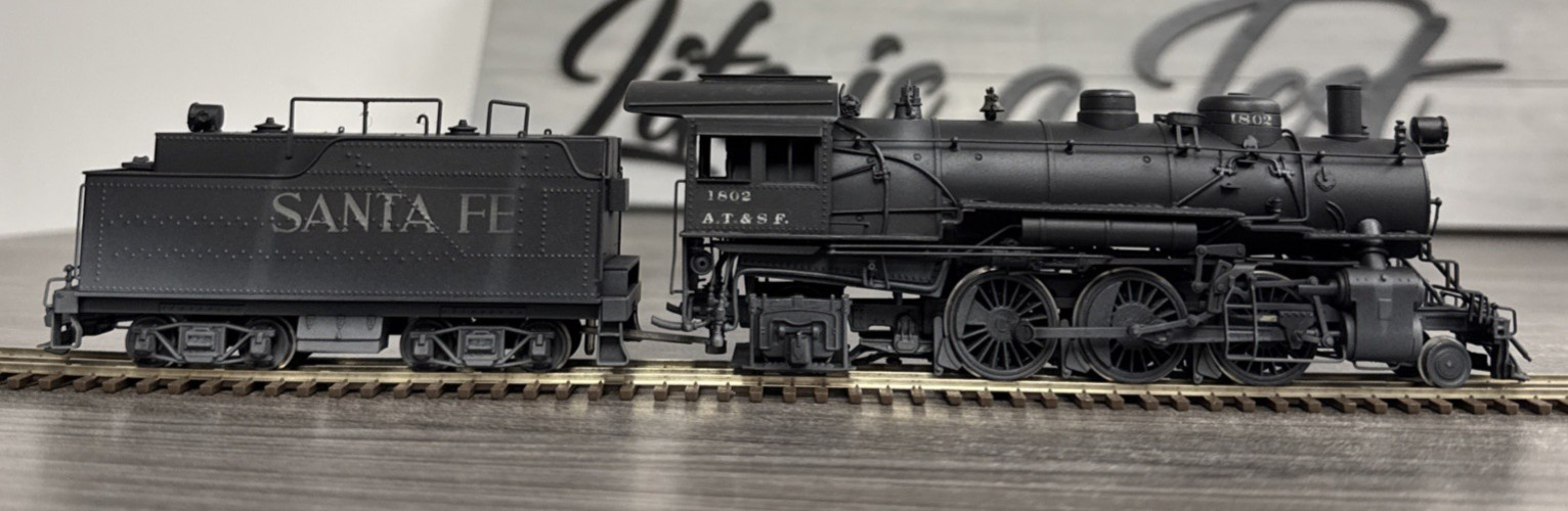Balboa Scale Models HO Brass Prairie AT&SF 2-6-2 #1802 – Custom Painted & Used!