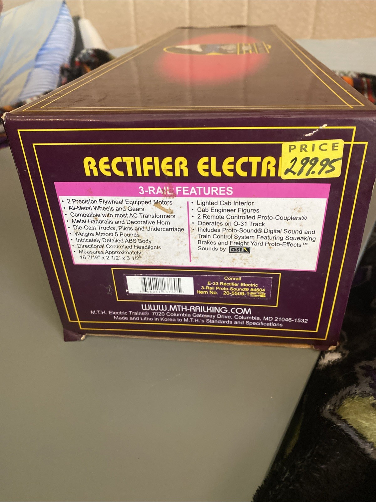 O MTH Premier 20-5509-1 E33 Rectifier Electric, Proto-Sound Conrail #4604