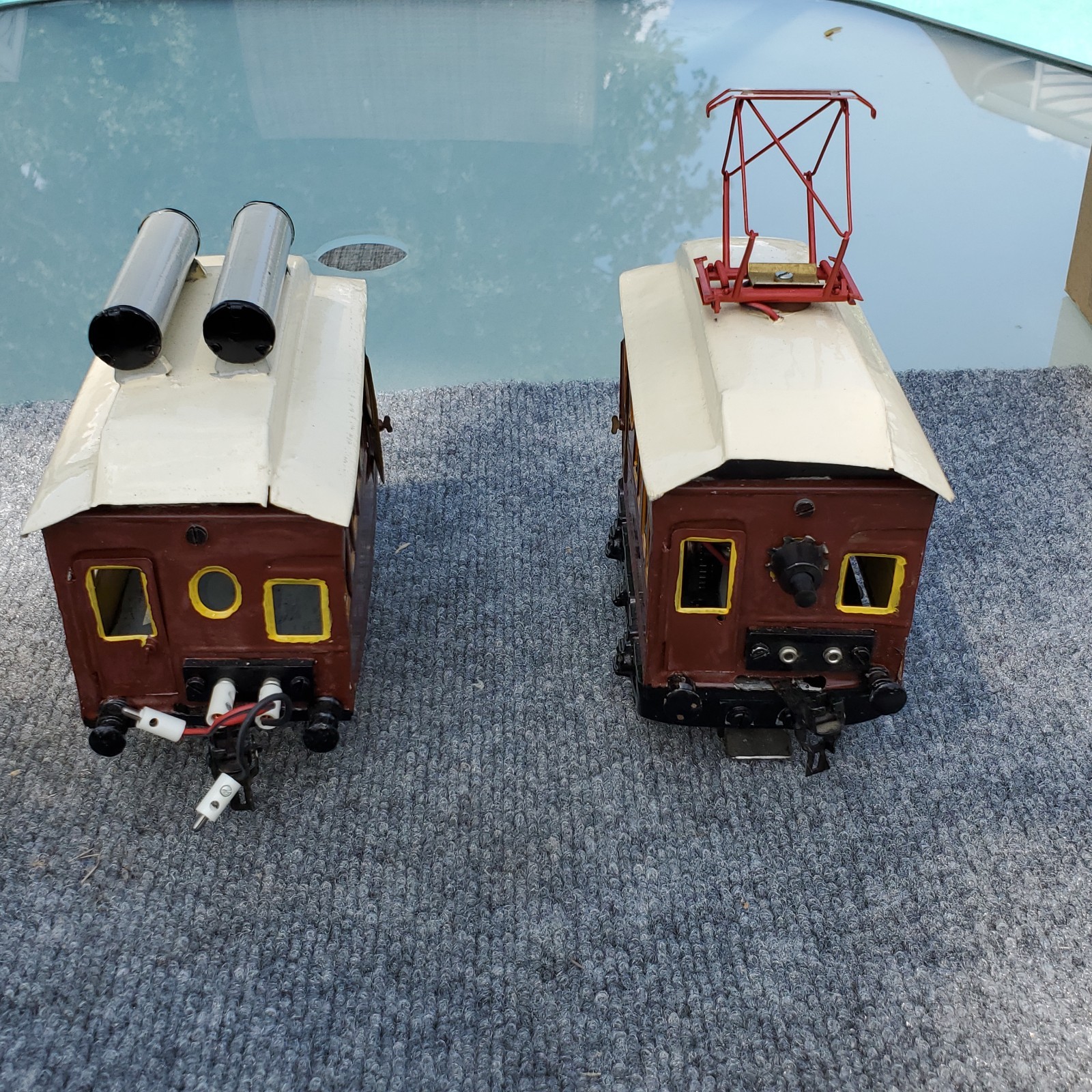 Early Marklin Electric 1 Gauge Trolley Engine and Trailor, #889 On Both, Rare