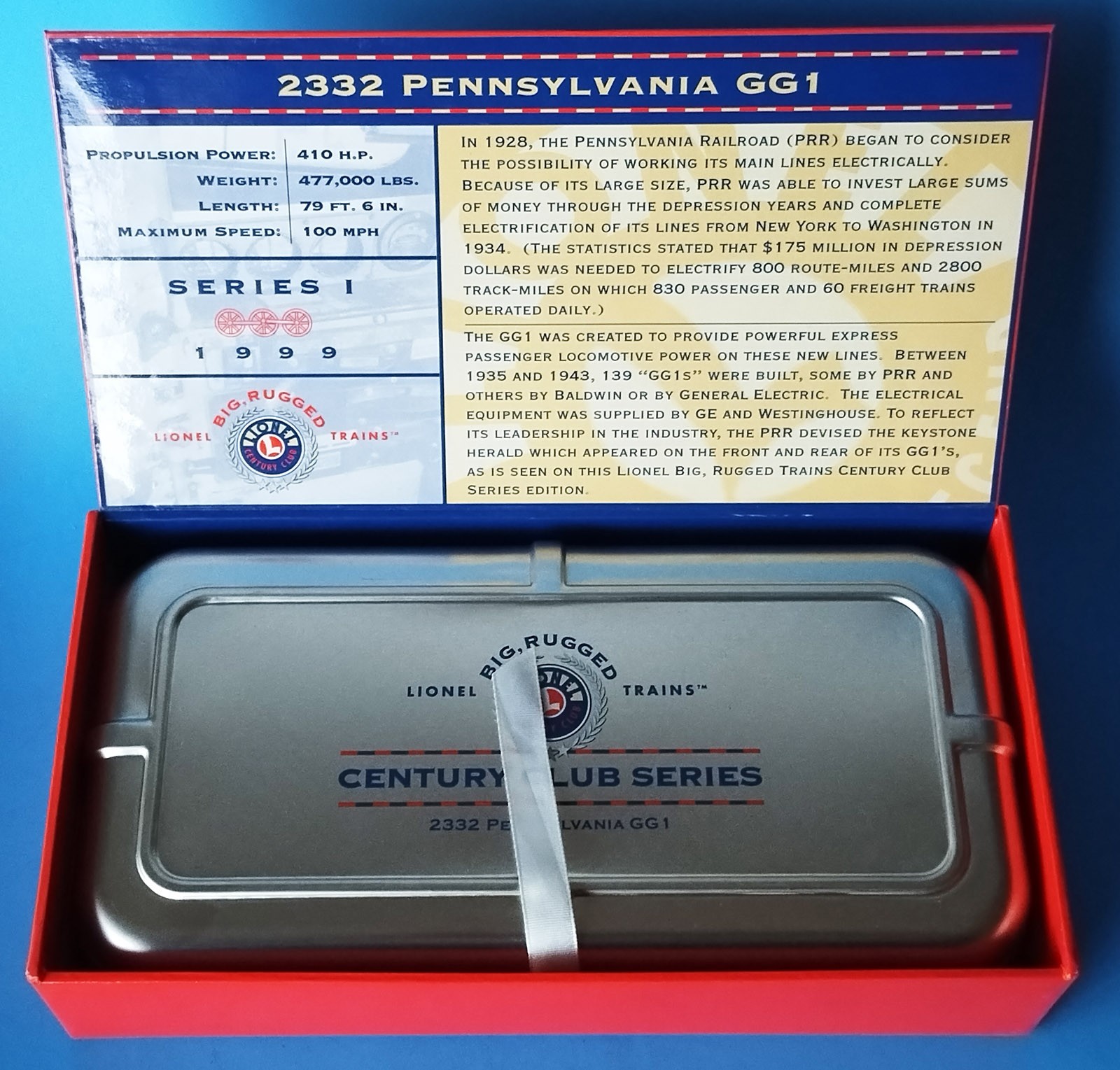 Lionel 1:120 Scale DieCast Locomotive – Century Club Series – Pennsy GG1 2332