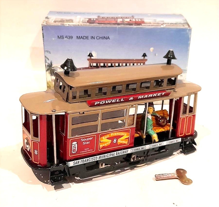 * MS 639 * San Francisco Powell & Market Cable Car Tinplate Wind-Up * BOXED *
