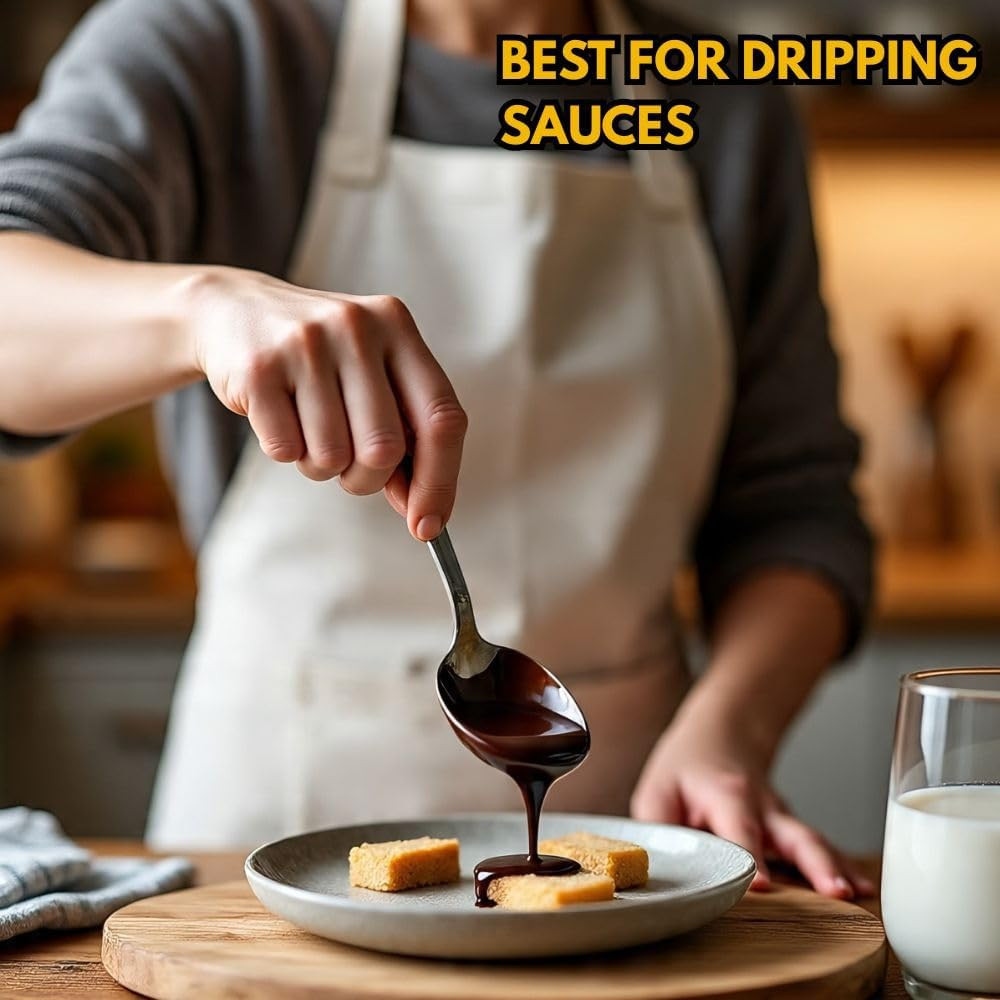 F&F Chef Kunz Spoon | Silver Stainless Steel 2 Tbsp Basting Spoon, 9 Inch Solid