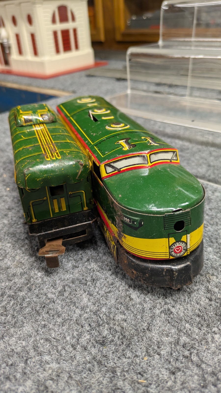 Marx Tin Litho Seaboard Clock Work Wind Up A Unit and 956 Caboose – Tested