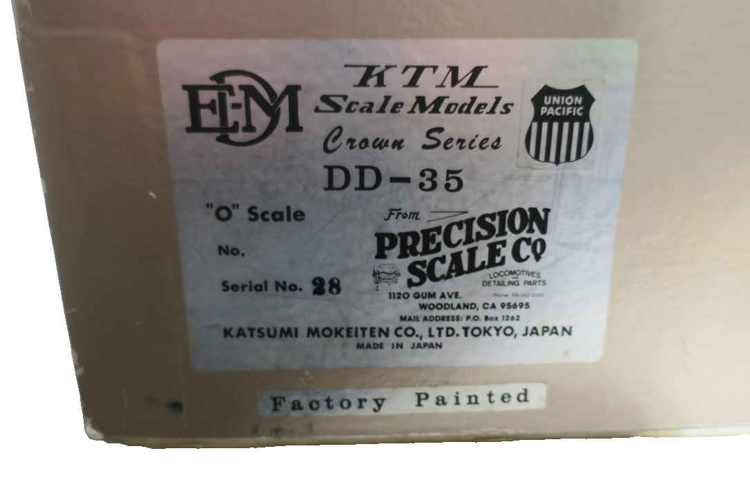 PRECISION SCALE KTM BRASS O SCALE 2Rail UNION PACIFIC UP DD-35-A # 74