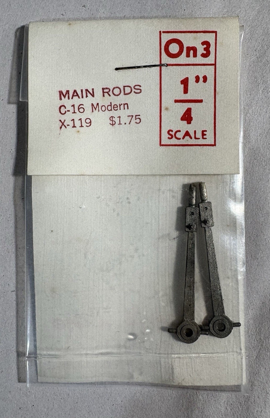 Grandt Line On3 Scale X-119 Main Rods C-16 Modern Cast Metal Locomotive NOS