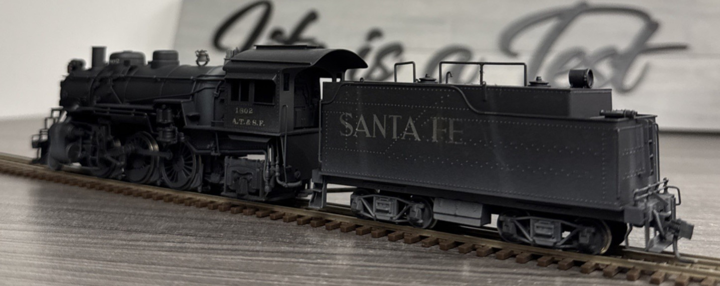 Balboa Scale Models HO Brass Prairie AT&SF 2-6-2 #1802 – Custom Painted & Used!