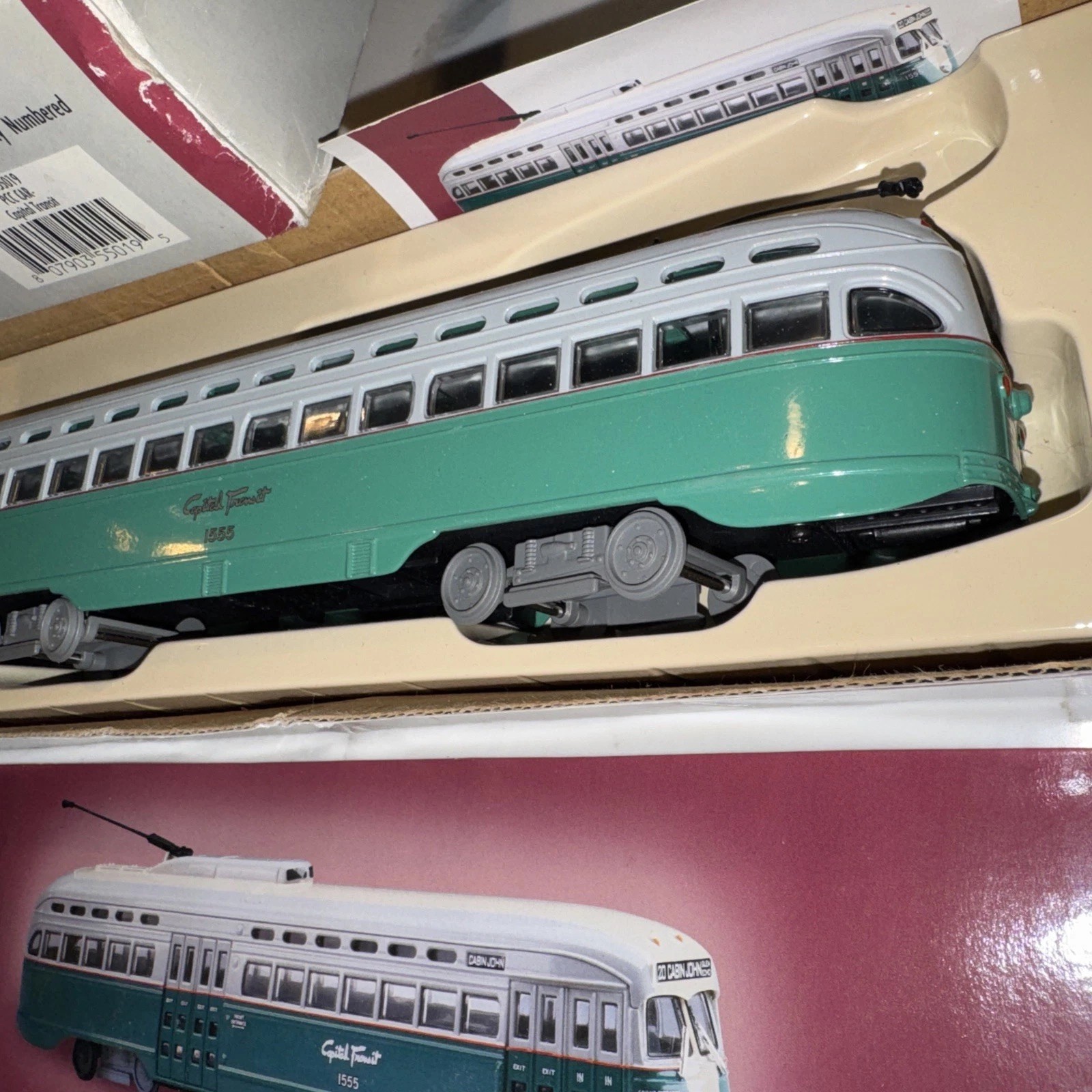 O Scale Corgi St. Louis PCC Unpowered DC Transit Cabin John/Glen Echo #1555