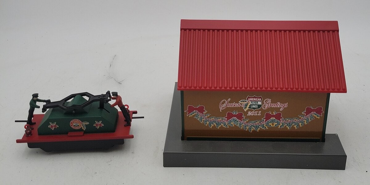 American Flyer 6-48096 S Scale Christmas Handcar w/Shed LN/Box